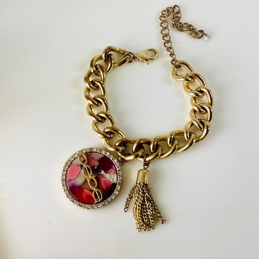 Bebe Gold Tone Charm Bracelet